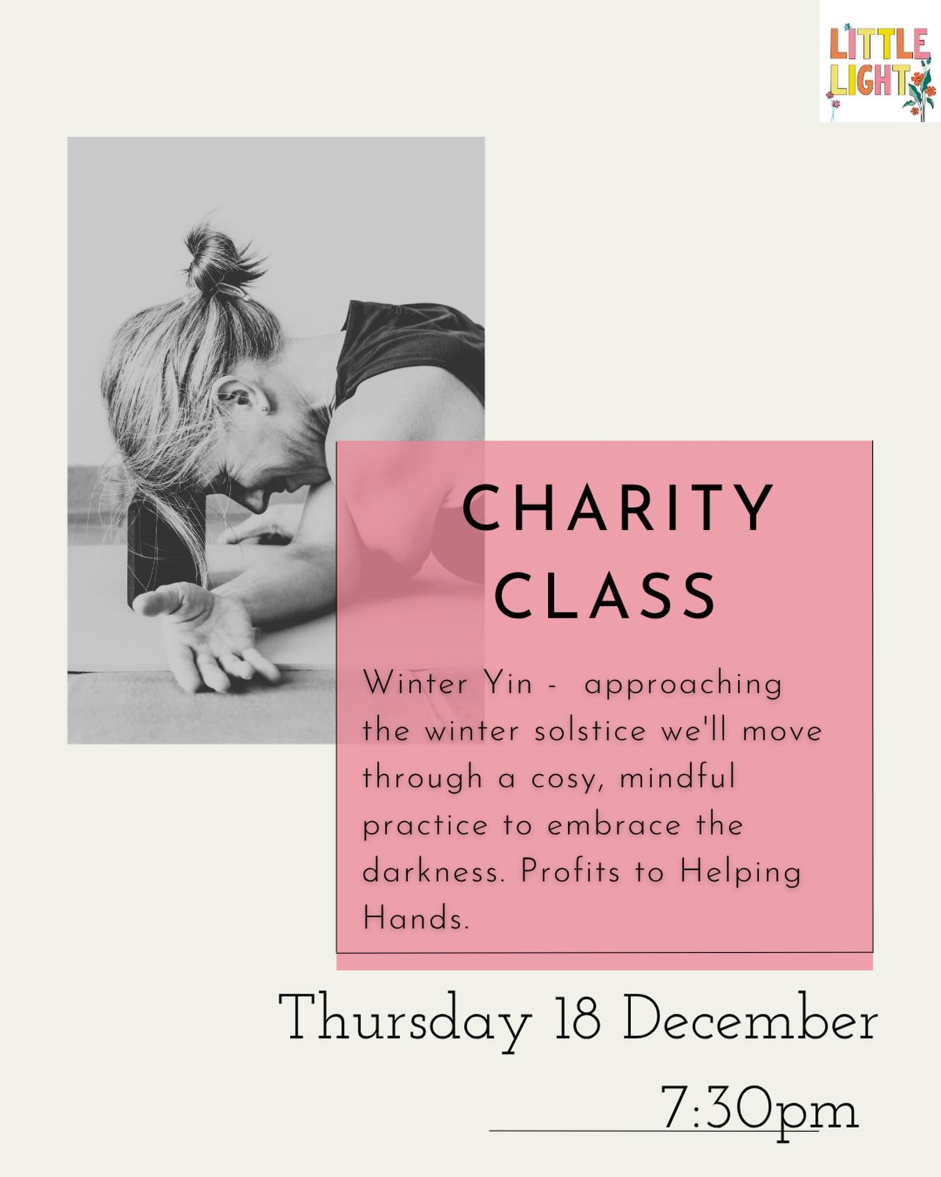 Final two places for yin yoga this evening 7:30pm with all profits to Helping Hands Community project. 

Yin yoga is a floor based practice where we hold stretches. There is a mild to moderate load on the muscle - enough to gently stress the connective tissues without creating too much strain. We stretch but we soften. 

The stillness is just the thing for the approaching winter solstice allowing us to acknowledge the quiet and darkness. And it can be a wonderful internal ‘dance’ between effort and ease, that draws us inward. It can become very meditative so we can find that inner light. 

It £15 for 1h and 15 mins. With profits to charity. https://bookwhen.com/siangulliveryoga#focus=ev-skf5q-20251218193000