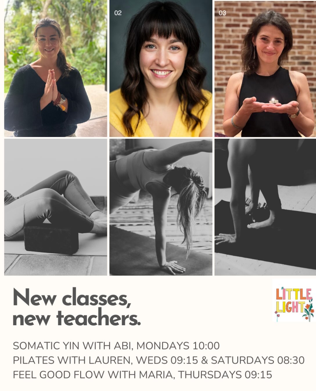 Just a reminder of some lovely new offerings here at the studio. 

Whether you’re looking to slow down in a yin class with @abi.jam.yoga 

Or finding mobility and gentle strength with Pilates and @lauren_ignite 

Or looking for a feel good morning yoga flow after the school run with @mamasoul.space - we’ve got mornings covered. 

Mornings are busy at the studio. These classes slot some freshness amongst our other established yoga and Pilates classes, so if you’ve never popped in, come and try our beautifully equipped studio.